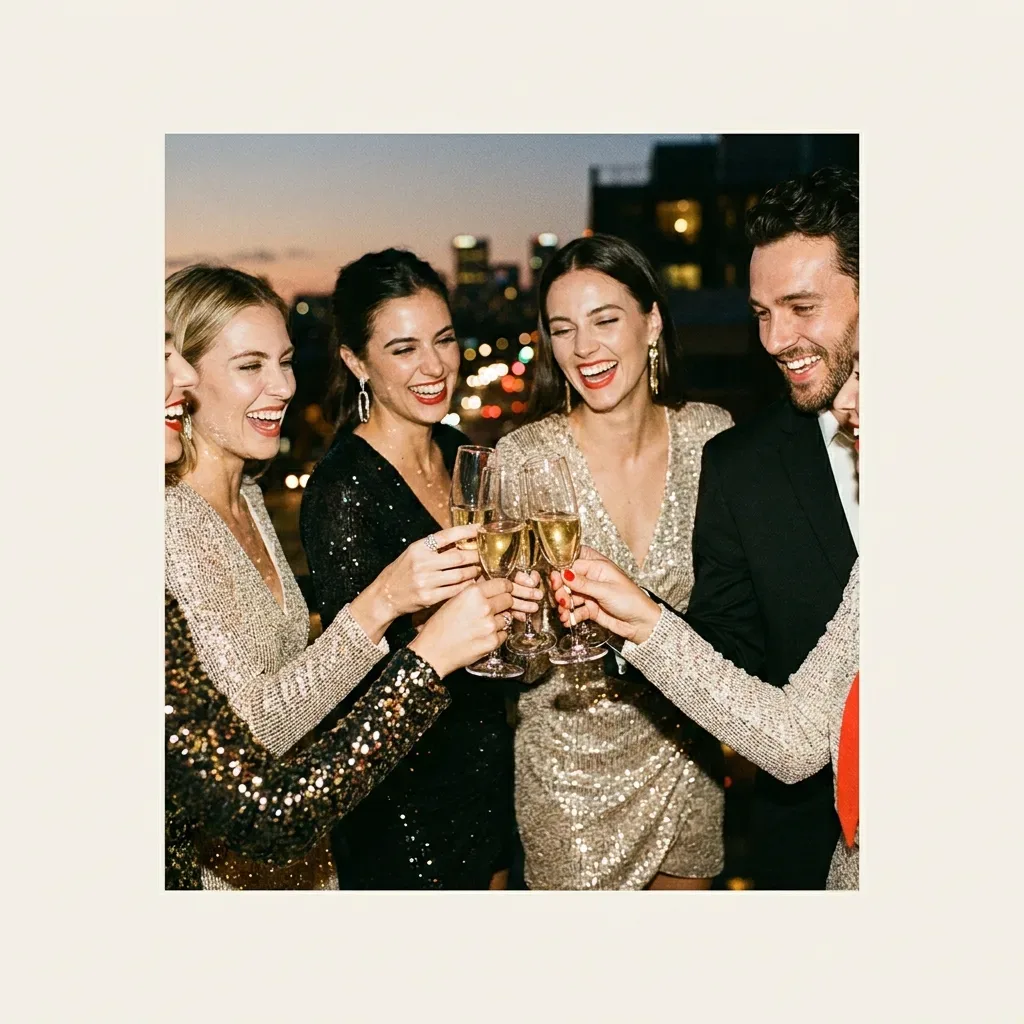 Guests toasting